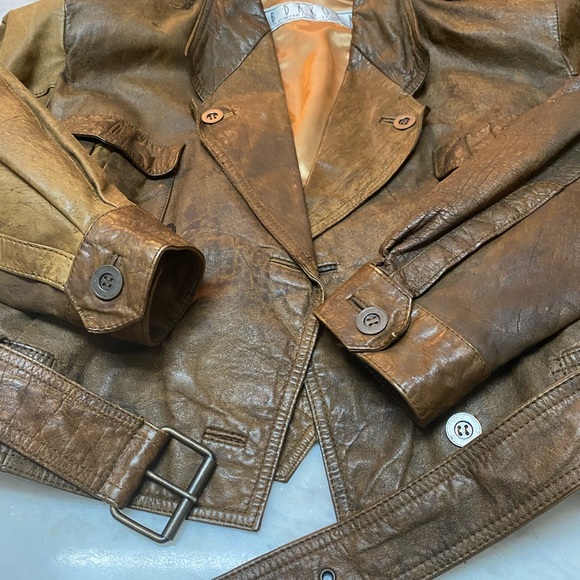 BB Dakota Leather Belted Moto Jacket - Picture 14 of 16